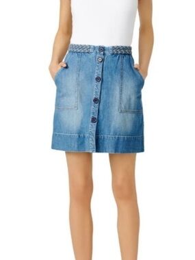 Joie Sorren Denim Button Down Skirt